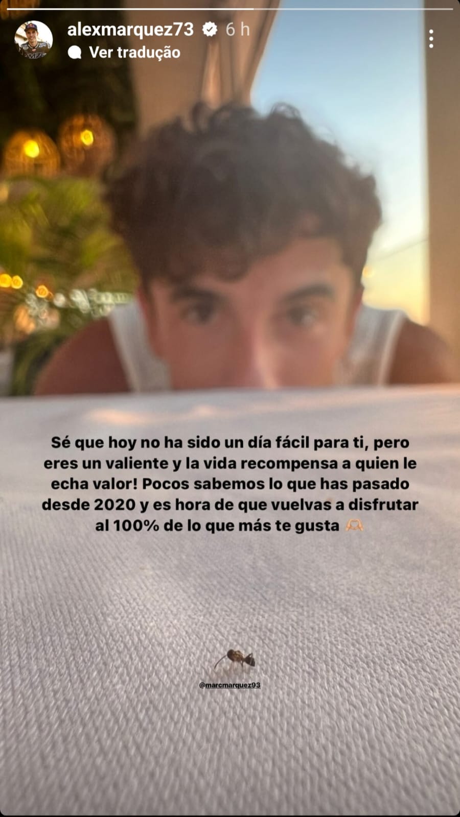 MotoGP: Álex Márquez exalta irmão Marc em mensagem: “você é corajoso”