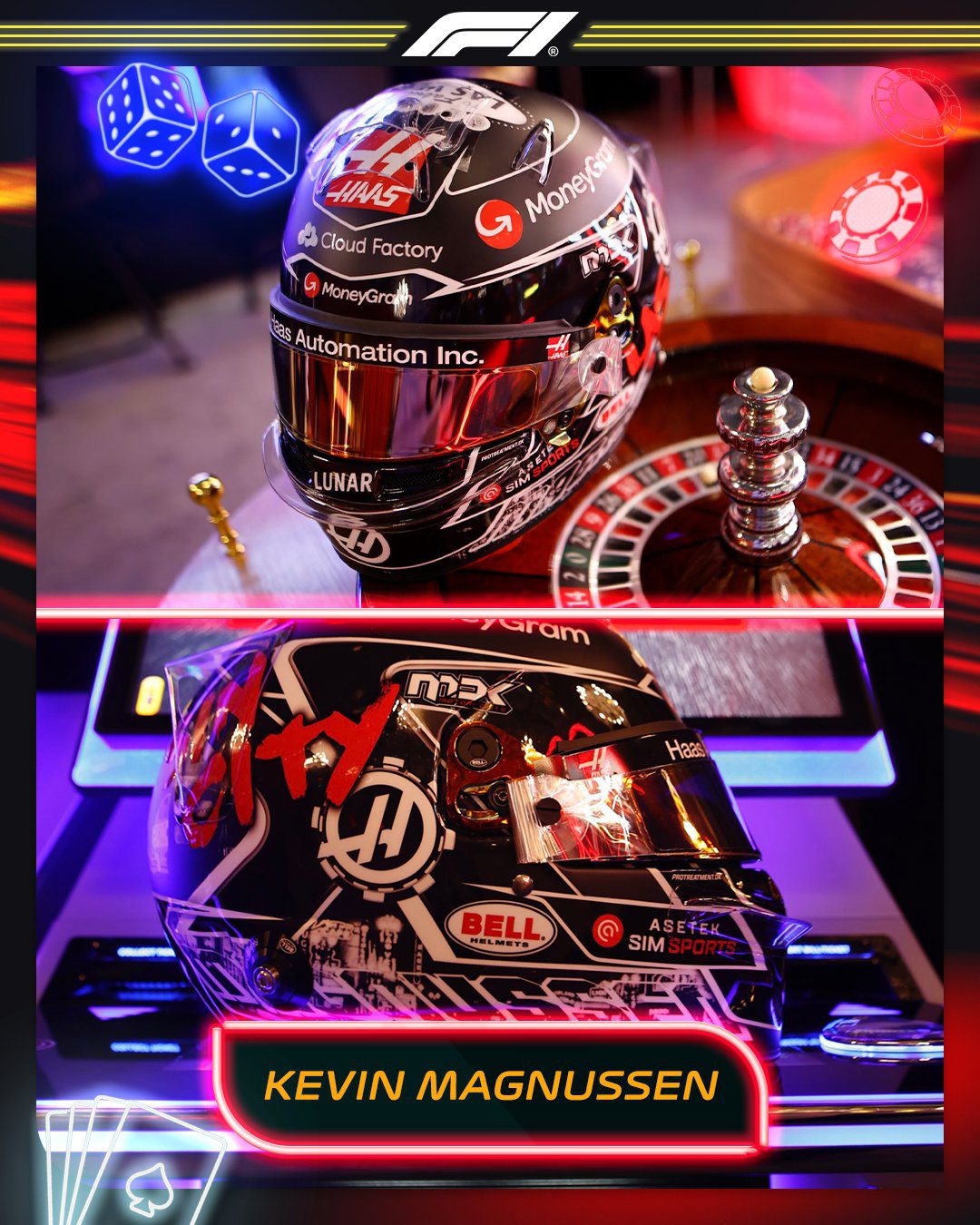 F1: Joker, Cobra e Deadpool; pilotos exibem capacetes temáticos no GP de Las Vegas