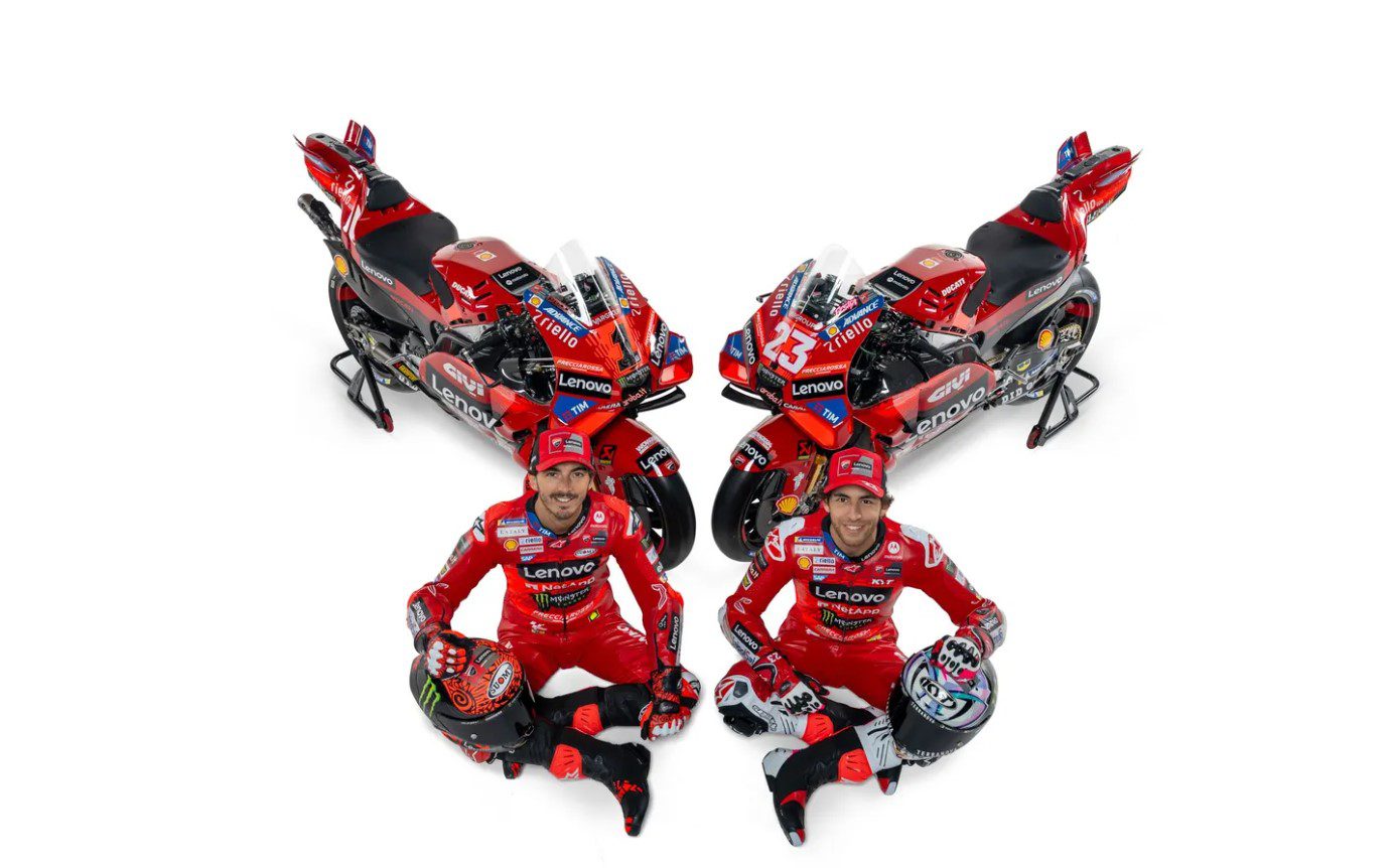 MotoGP: Ducati exibe moto de campeão Bagnaia em evento na Itália Lançamento Ducati 2024 - Francesco Bagnaia Enea Bastianini
