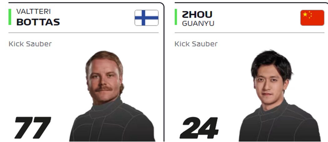 Bottas e Zhou aparecem em arte sem macacão no site da F1 Bottas e Zhou aparecem em arte sem macacão no site da F1
