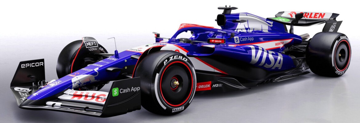 F1: VCARB revela carro azul com detalhes branco para estreia em 2024