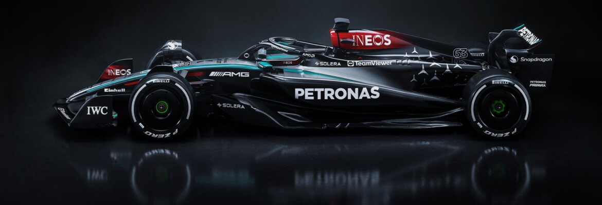 F1: Mercedes mistura preto e prata para W15 em 2024