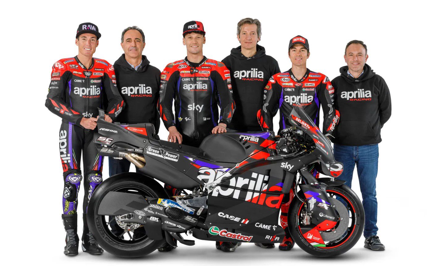 MotoGP: Aprilia revela nova moto com aerodinâmica radial para 2024 Lançamento Aprilia 2024 - Aleix Espargaró Maverick Vinales