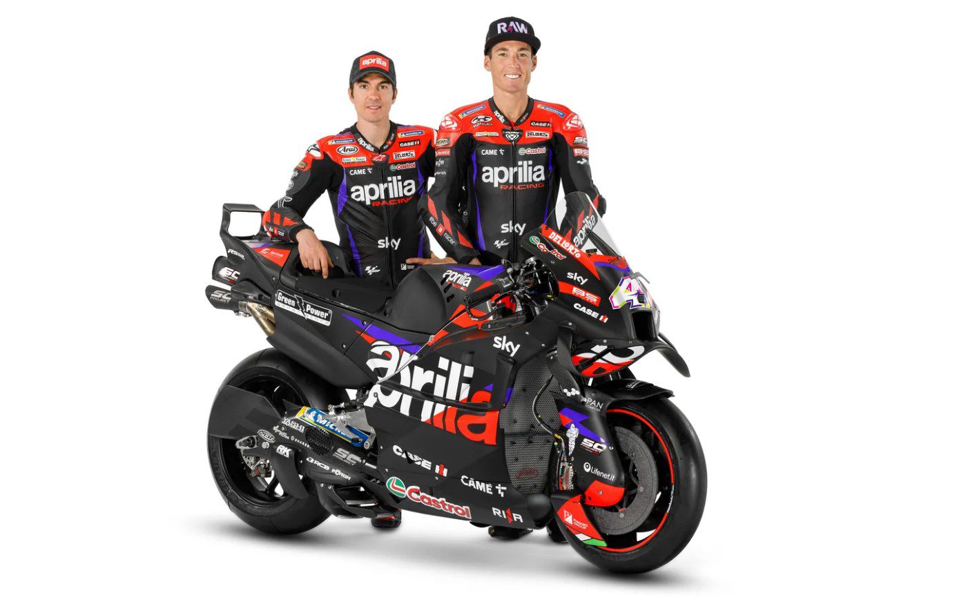 MotoGP: Aprilia revela nova moto com aerodinâmica radial para 2024 Lançamento Aprilia 2024 - Aleix Espargaró Maverick Vinales