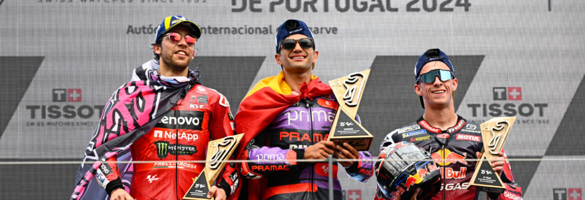 Jorge Martín (Ducati) Enea Bastianini Pedro Acosta (GasGas) - Portugal MotoGP 2024