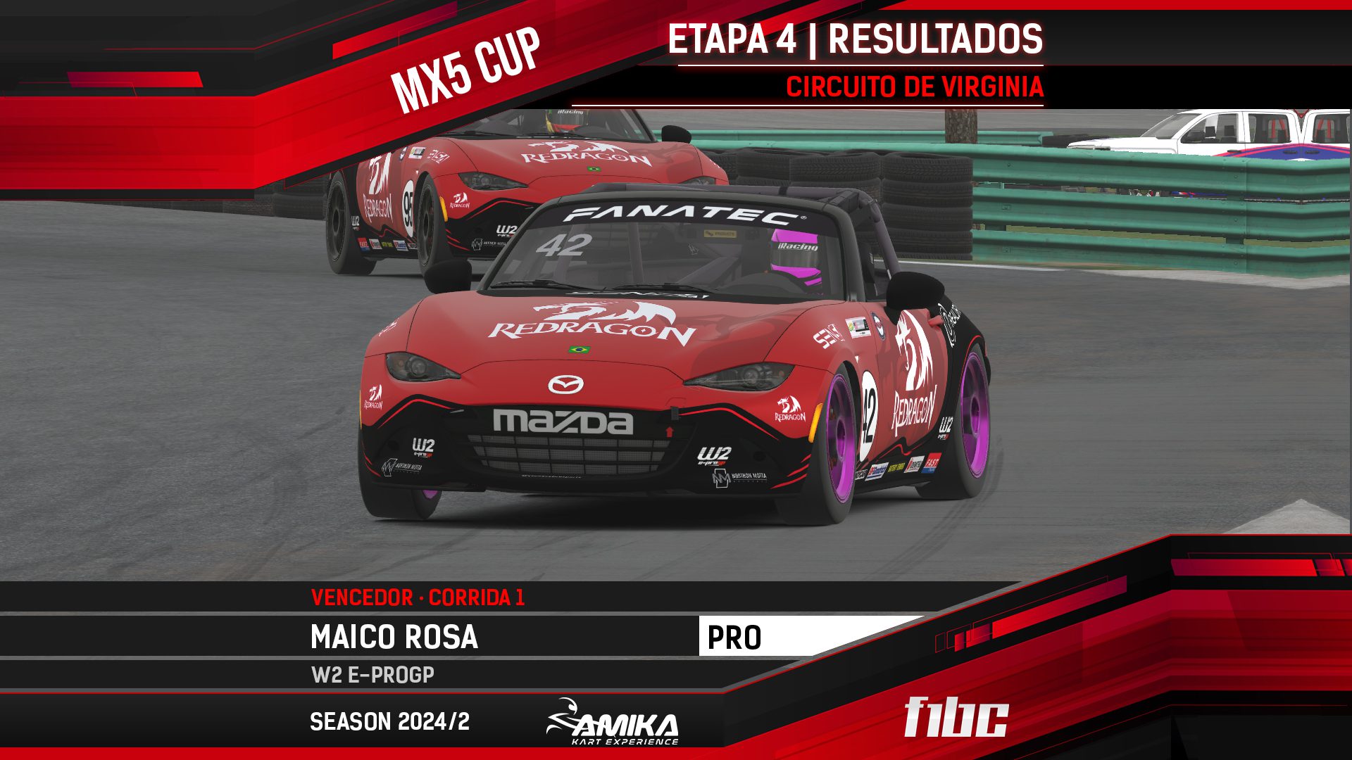 AMIKA MX5 Cup: Maico Rosa (W2 e-ProGP) vence duas em Virginia