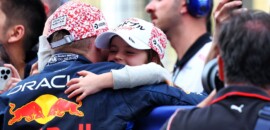 F1: Verstappen celebra vitória no Japão e agradece apoio de Penelope
