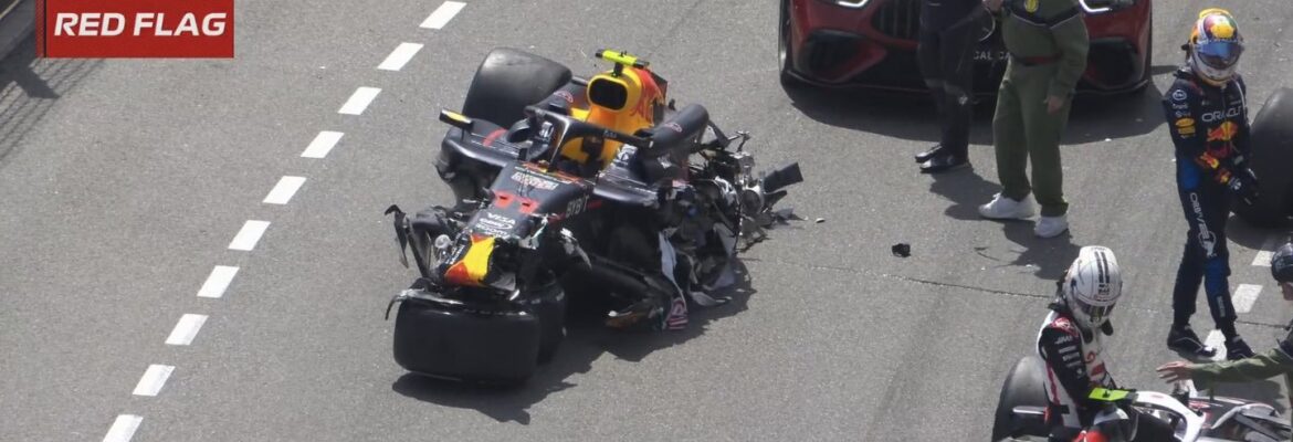 F1: GP de Mônaco tem bandeira vermelha na largada por forte acidente de Pérez