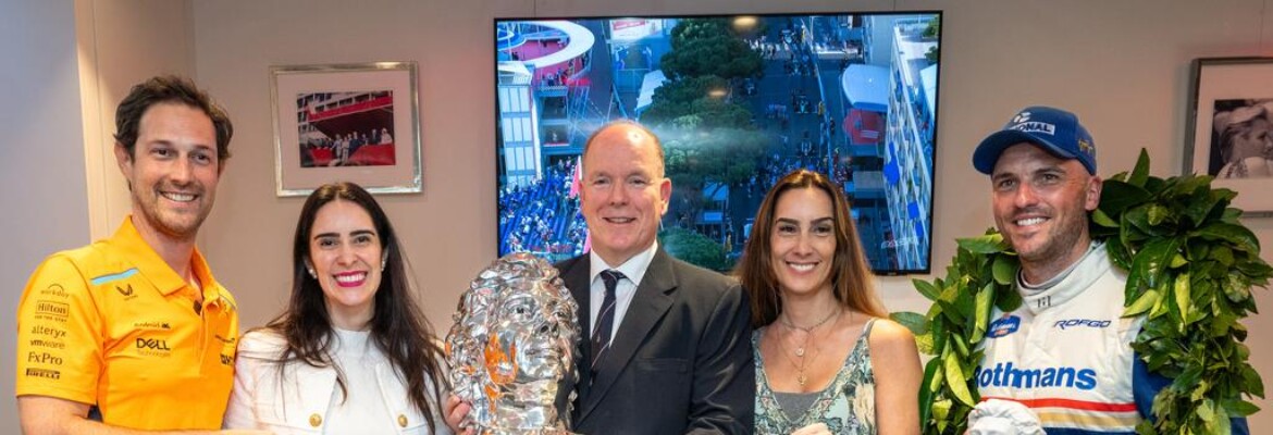 Príncipe de Mônaco recepciona família Senna em GP Histórico