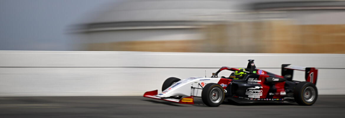 Nic Giaffone quebra recorde da USF2000 e conquista pódio em estreia em circuitos ovais em Indianápolis