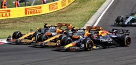 Piastri vence 1ª na F1 em dia de dobradinha da McLaren na Hungria; Hamilton e Verstappen batem
