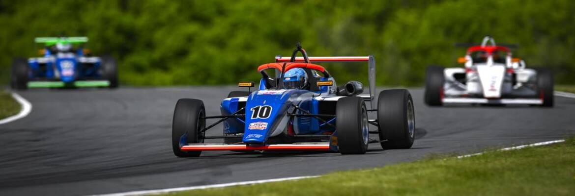 USF2000: Lucas Fecury mostra velocidade e se coloca entre os mais rápidos em Mid-Ohio em teste realizado na chuva