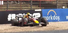 F1: Perez roda e causa bandeira vermelha na classificação do GP da Inglaterra