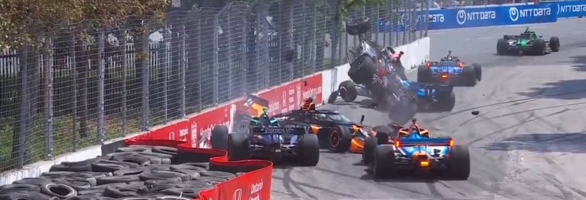Indy: Ferrucci capota e provoca bandeira vermelha no GP de Toronto