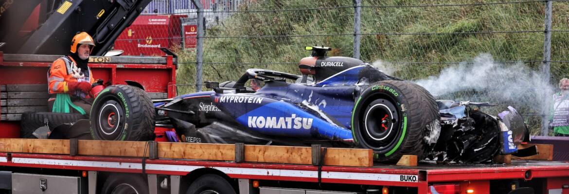 F1: Veja as fotos do grave acidente de Sargeant no TL3 do GP da Holanda