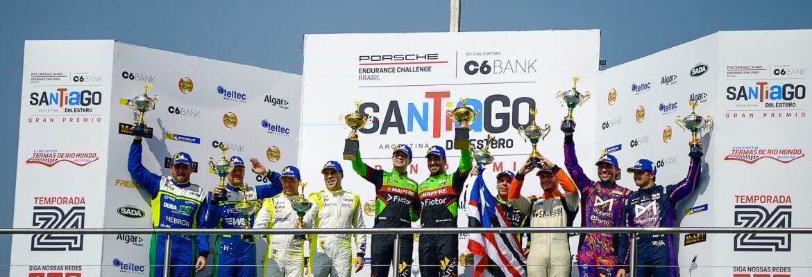 Com ultrapassagem na última volta, Piquet Jr e Ziemkiewicz sobem ao pódio da Porsche Endurance na Argentina