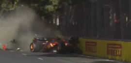 F1: Acidente entre Sainz e Perez marca fim dramático do GP do Azerbaijão
