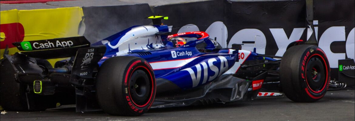 F1: Classificação no México é interrompida com bandeira vermelha por batida de Tsunoda