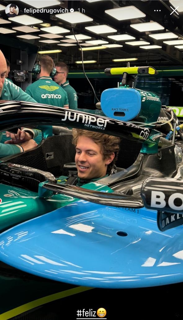 F1: Drugovich publica foto em preparação para TL1 do GP do México