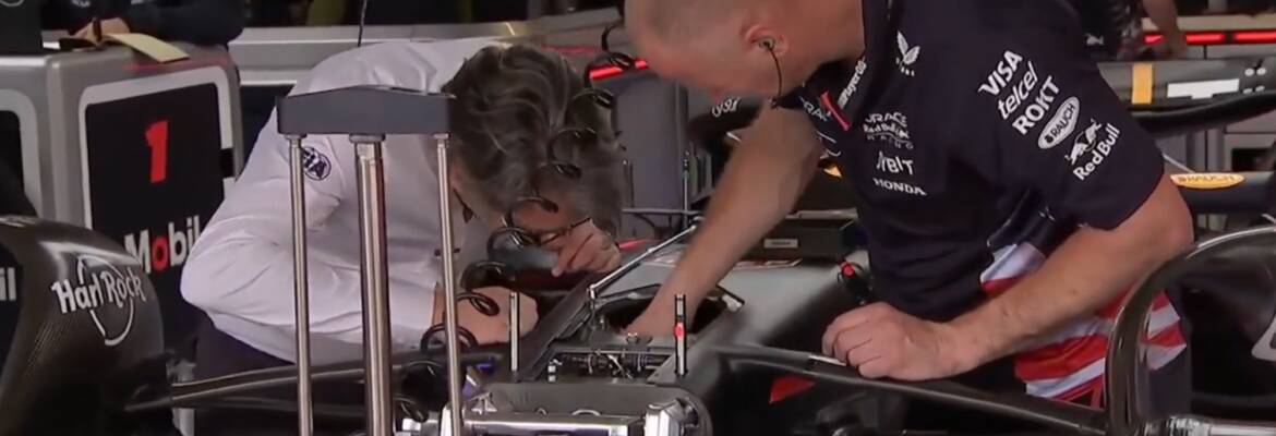 F1: FIA inspeciona dispositivo de ajuste de altura do carro da Red Bull no GP dos EUA F1: FIA inspeciona dispositivo de ajuste de altura do carro da Red Bull no GP dos EUA