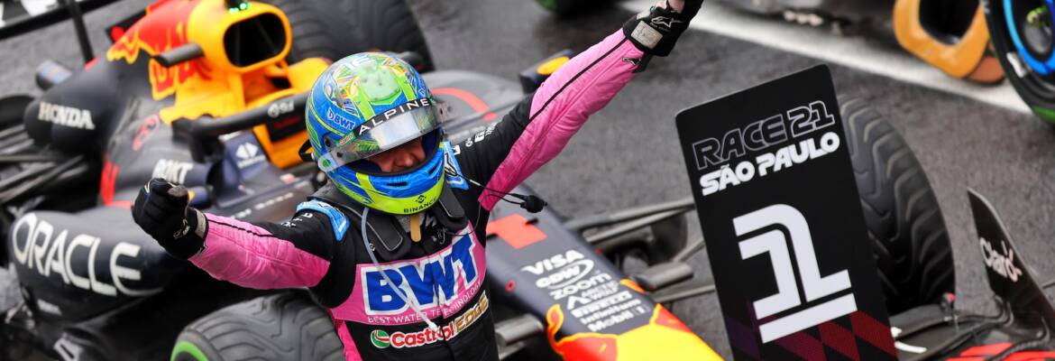F1: Ocon celebra pódio no GP de São Paulo após corrida desafiadora sob chuva intensa