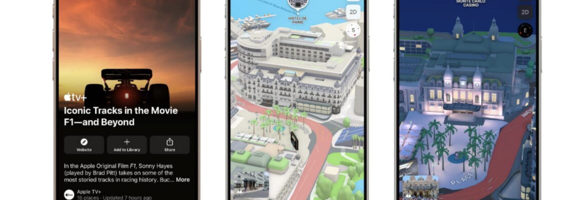 F1: Apple Maps lança experiência imersiva de Mônaco antes do GP e do filme estrelado por Brad Pitt