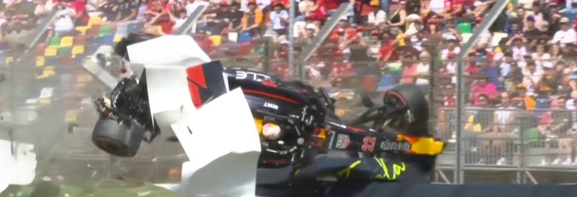 F1: Tsunoda sofre forte batida e interrompe Q1 com bandeira vermelha em Ímola