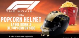 Filme sobre F1 com Brad Pitt terá balde de pipoca em forma de capacete nos EUA
