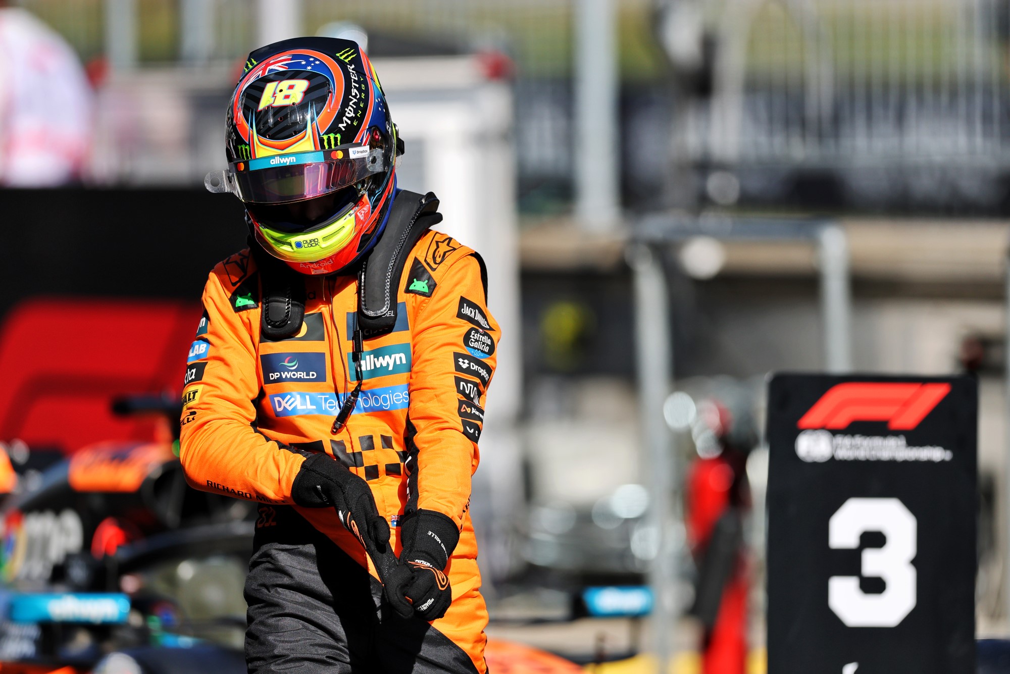 Third placed Oscar Piastri (AUS) McLaren in qualifying parc ferme.