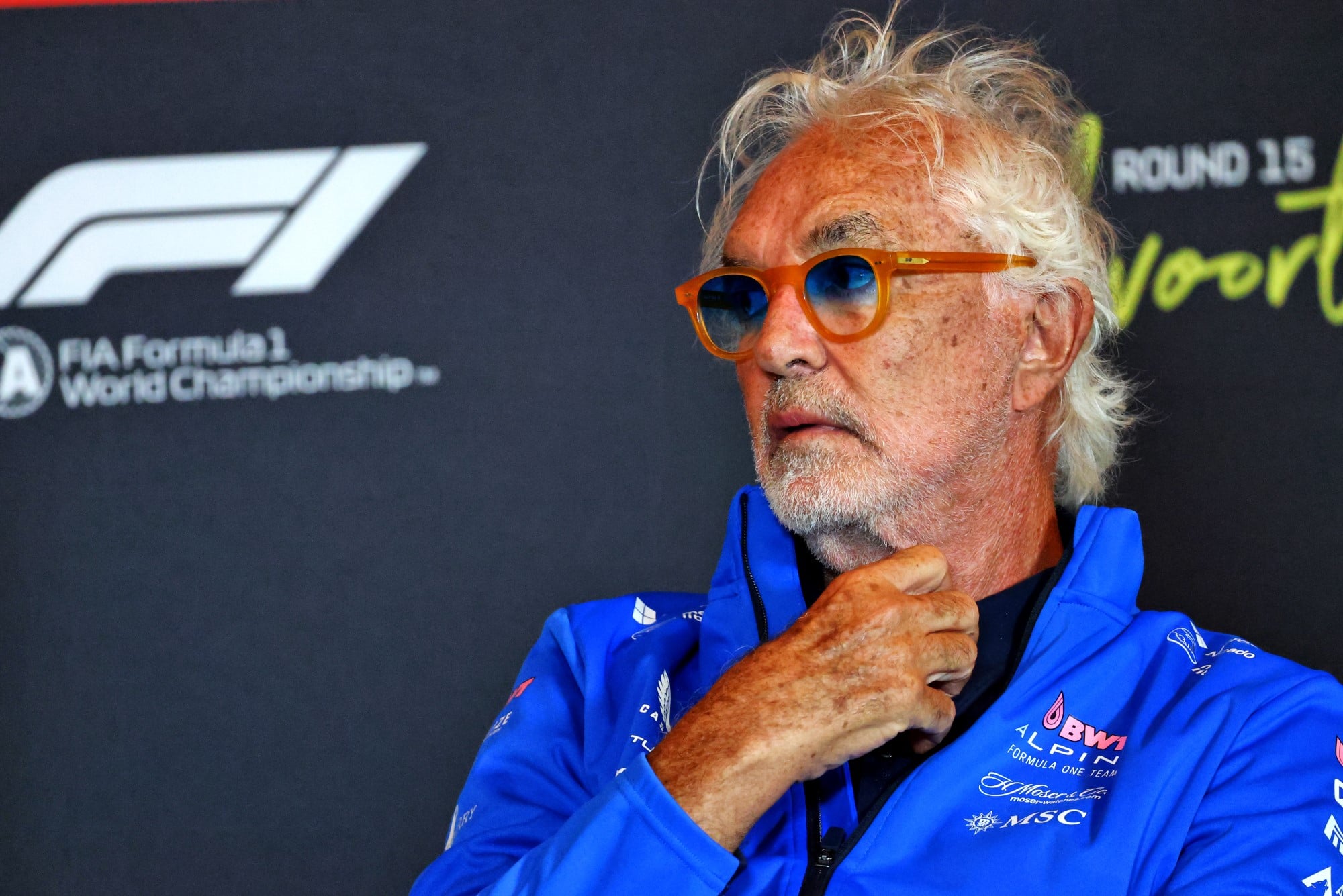 Flavio Briatore (ITA) Alpine F1 Team Executive Advisor in the FIA Press Conference.