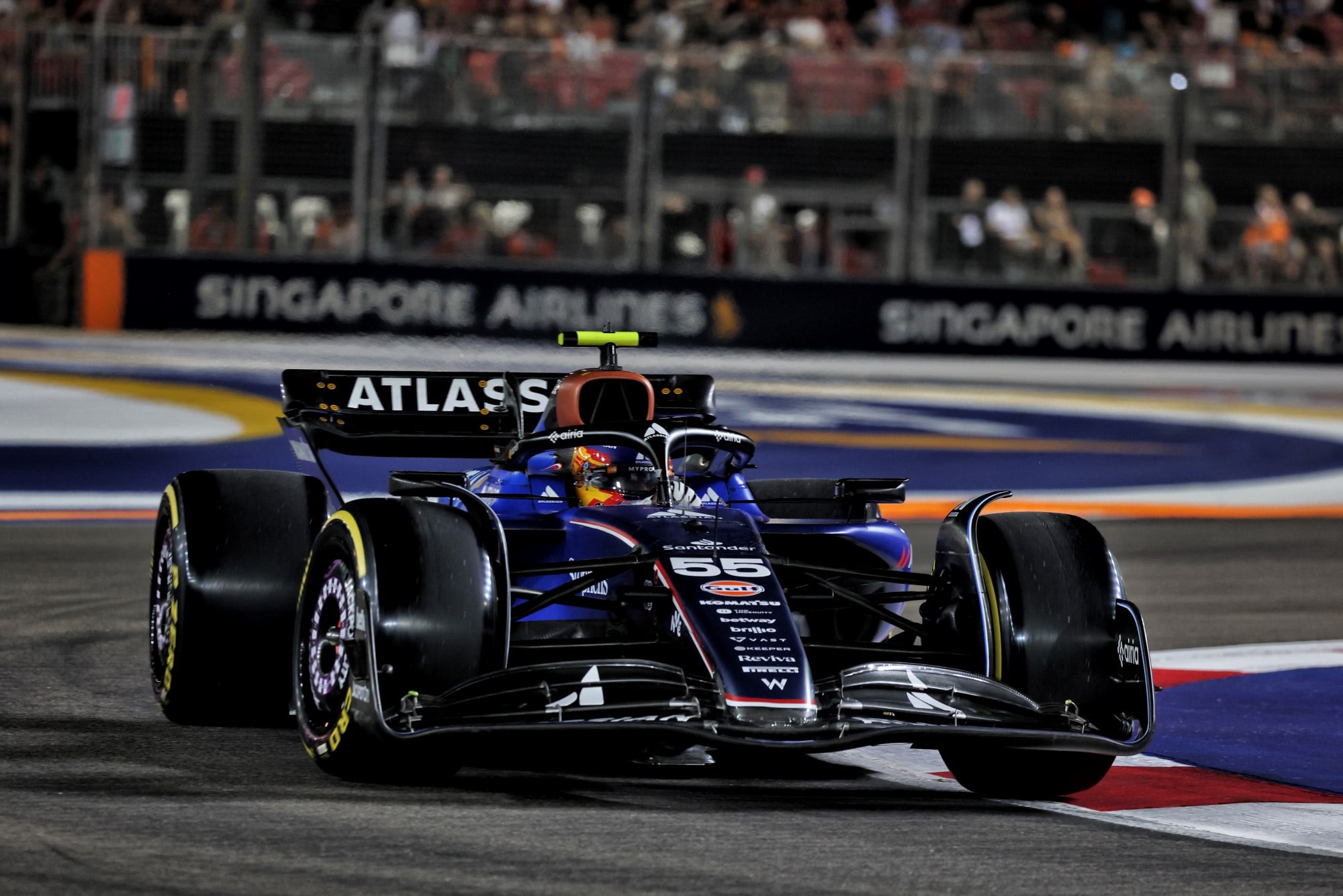 F1: As imagens dos primeiros treinos do GP de Singapura Carlos Sainz (ESP) Atlassian Williams Racing FW47.