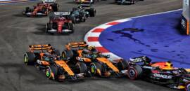 F1: Piastri critica Norris após toque entre companheiros no início do GP de Singapura