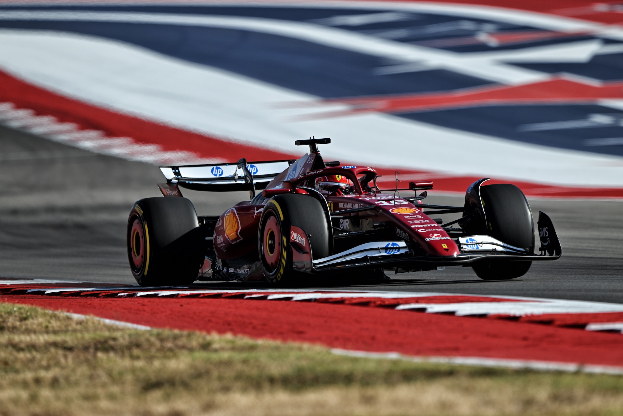 F1: Confira as imagens do primeiro dia do GP dos Estados Unidos Charles Leclerc (MON) Ferrari SF-25.