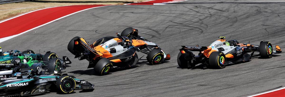 F1: Dupla da McLaren abandona em batida na largada da Sprint em Austin