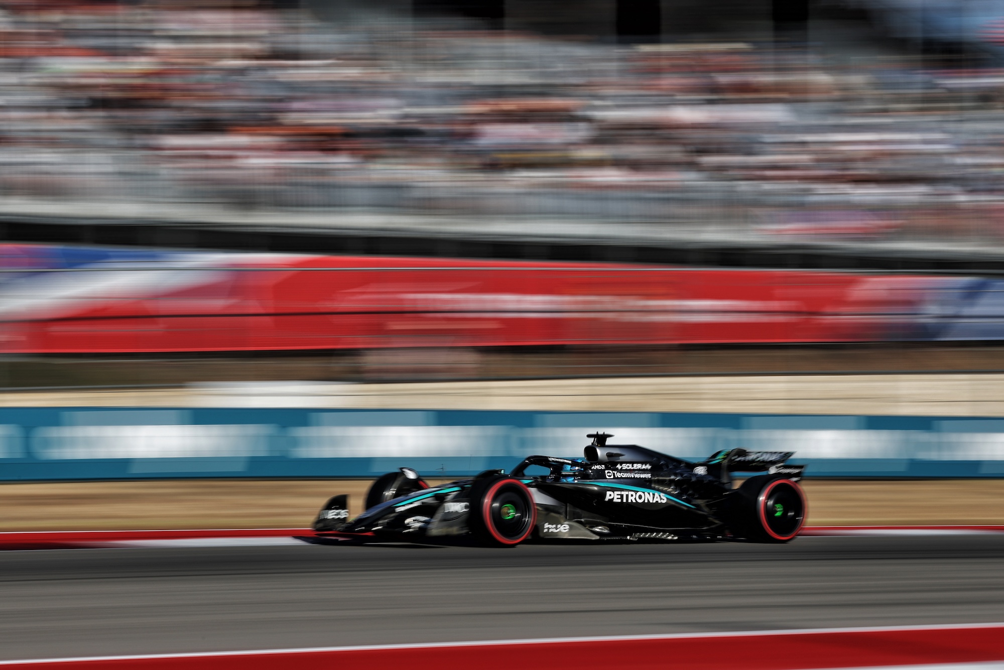 F1: Confira as imagens deste sábado do GP dos Estados Unidos 2025 George Russell (GBR) Mercedes AMG F1 W16.