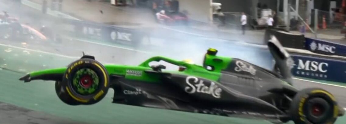 F1: Bortoleto sofre acidente na volta final da Sprint do GP de São Paulo