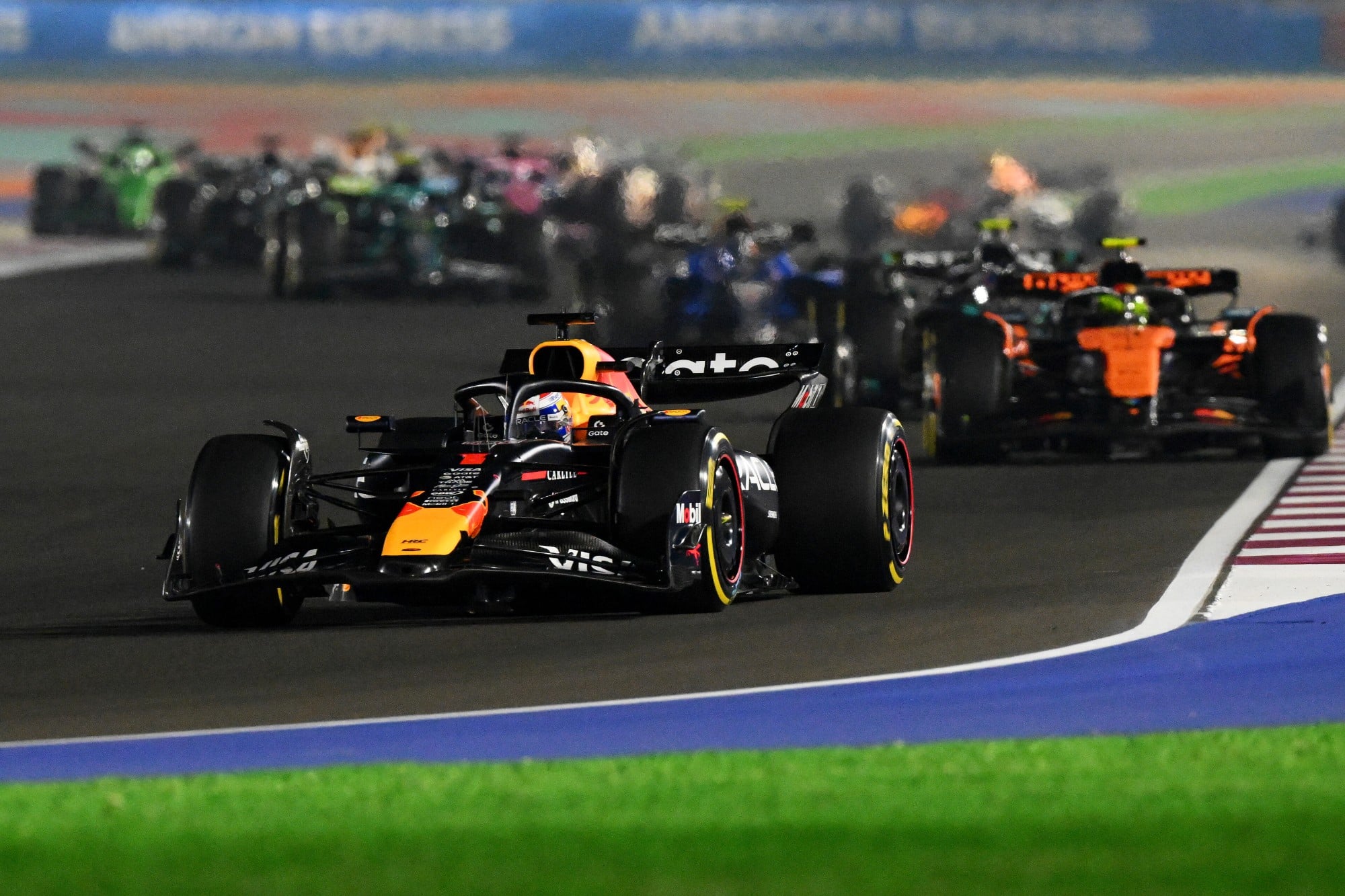 LUSAIL CITY, QATAR - NOVEMBER 30: Max Verstappen of the Netherlands driving the (1) Oracle Red Bull Racing RB21 on track during the F1 Grand Prix of Qatar at Lusail International Circuit on November 30, 2025 in Lusail City, Qatar. (Photo by Clive Mason/Getty Images) // Getty Images / Red Bull Content Pool // SI202511300387 // Usage for editorial use only //