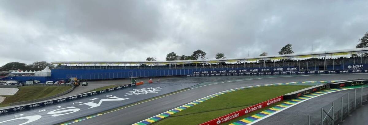 Interlagos amanhece com chuva fina antes do GP de São Paulo de F1