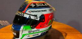 Kimi Antonelli presenteia família Senna com capacete usado no GP de São Paulo de F1