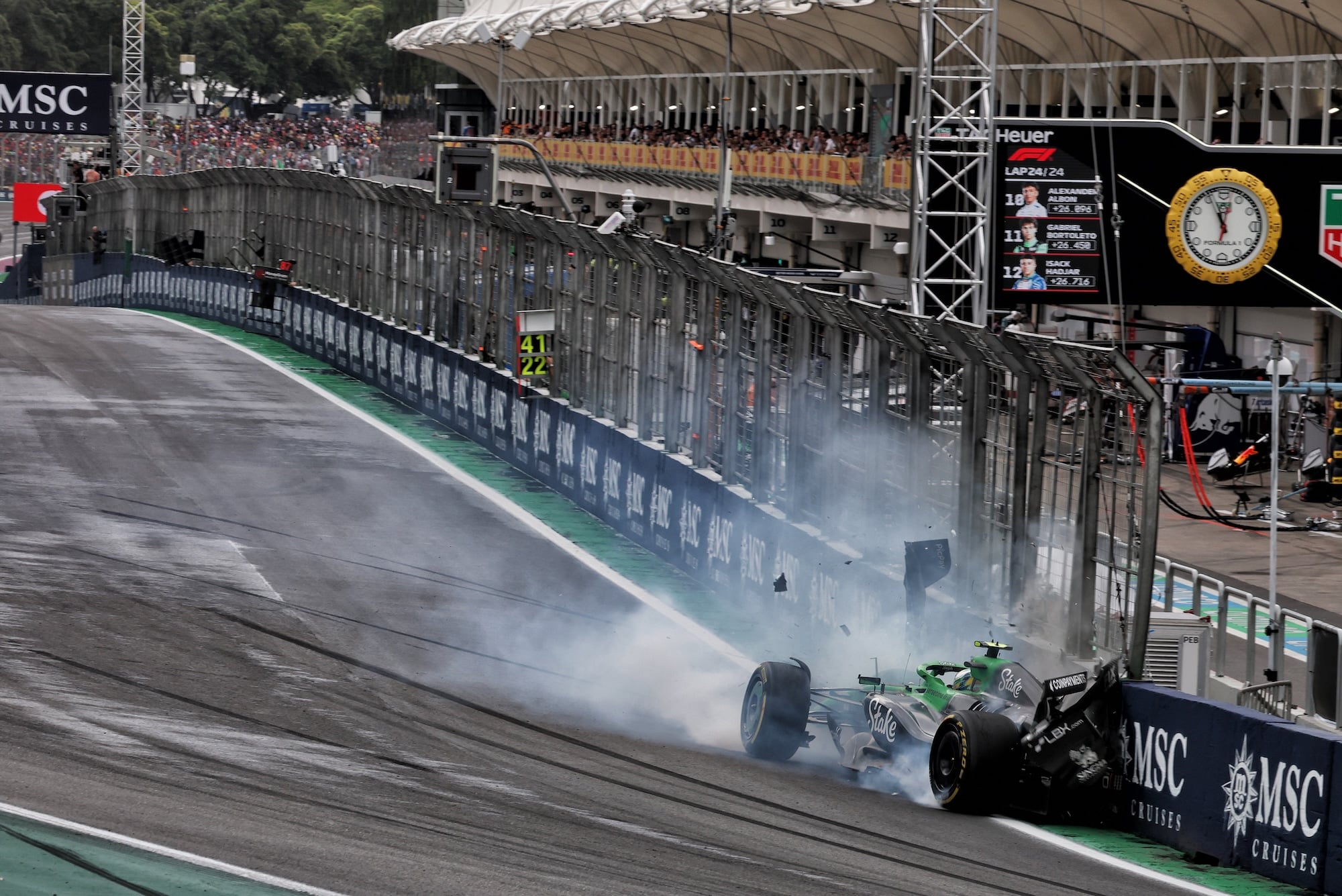 Gabriel Bortoleto (BRA) Sauber C45 crashed out of the race.