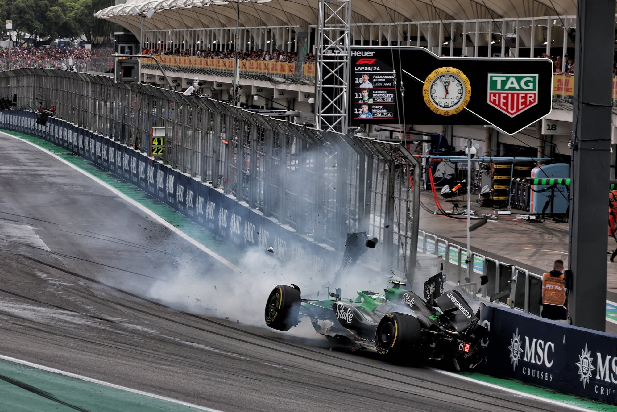 Gabriel Bortoleto (BRA) Sauber C45 crashed out of the race.