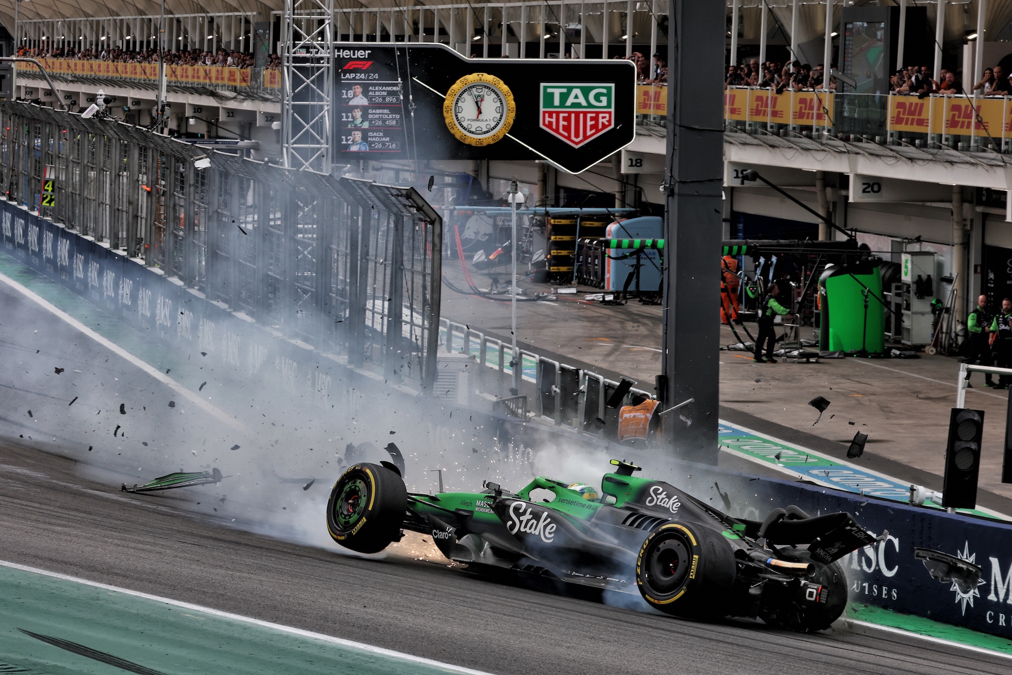 Gabriel Bortoleto (BRA) Sauber C45 crashed out of the race.
