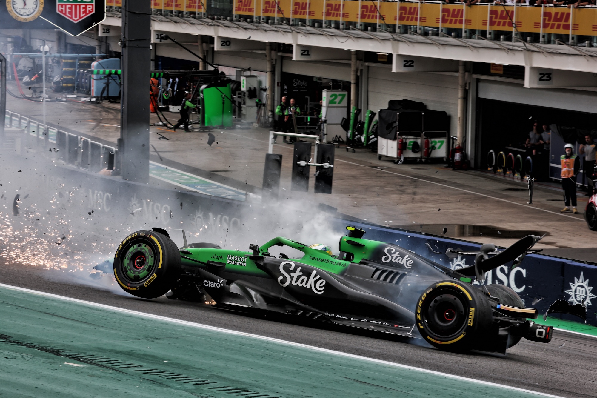 Gabriel Bortoleto (BRA) Sauber C45 crashed out of the race.