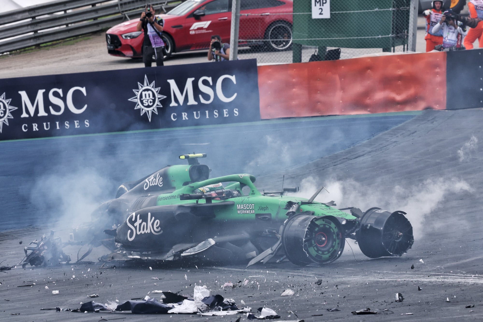 Gabriel Bortoleto (BRA) Sauber C45 crashed out of the race.