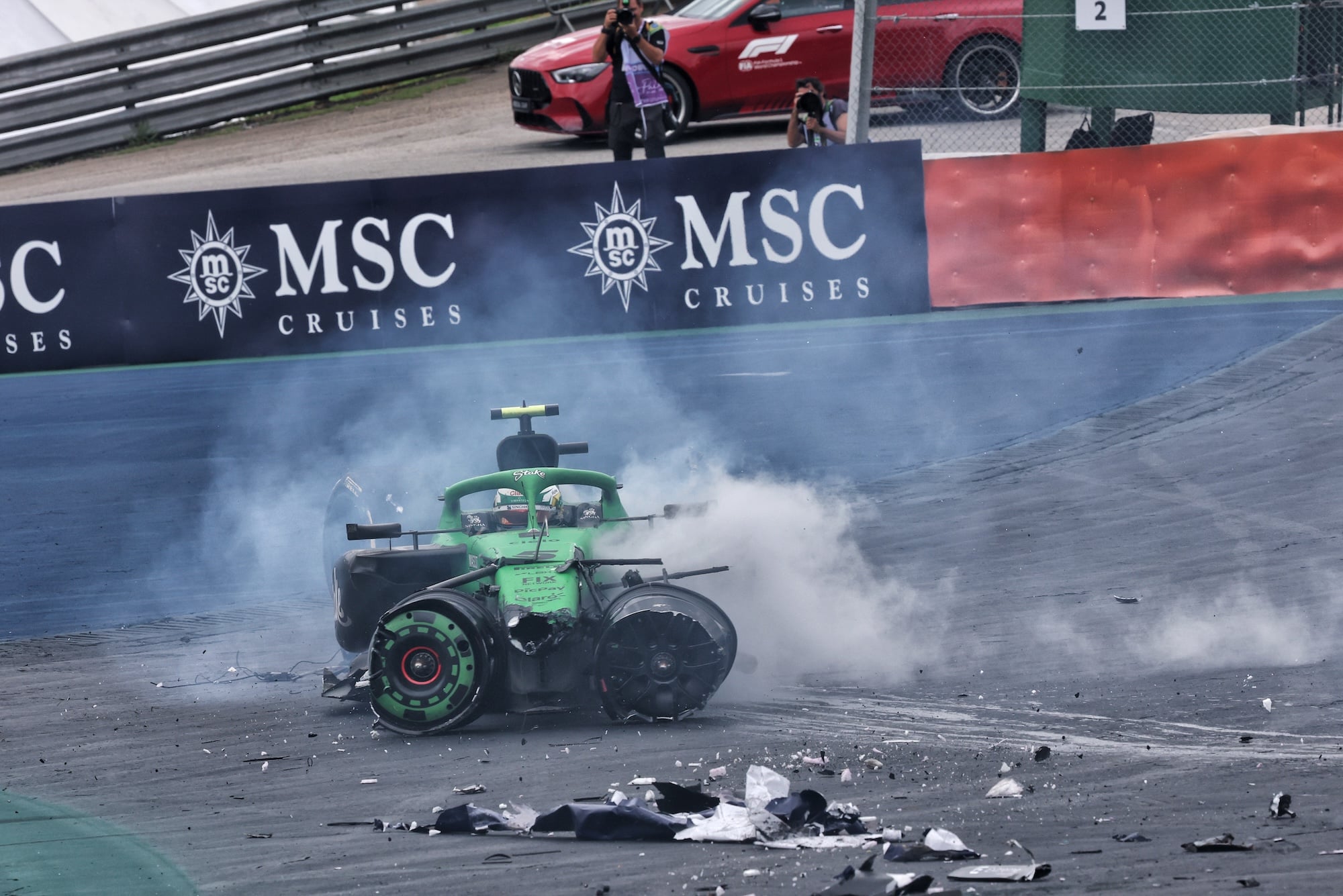 Gabriel Bortoleto (BRA) Sauber C45 crashed out of the race.