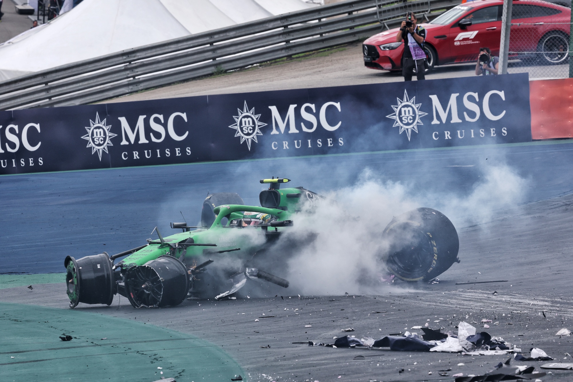 Gabriel Bortoleto (BRA) Sauber C45 crashed out of the race.