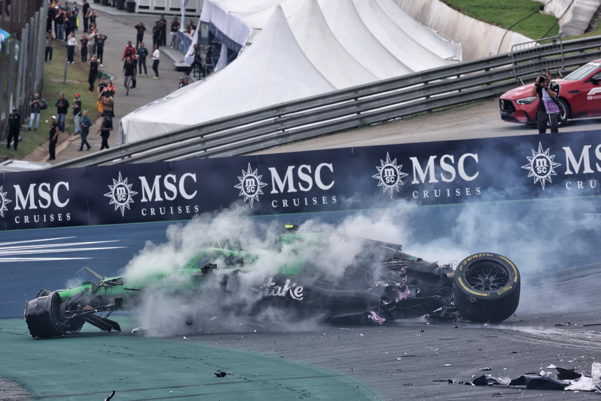 Gabriel Bortoleto (BRA) Sauber C45 crashed out of the race.