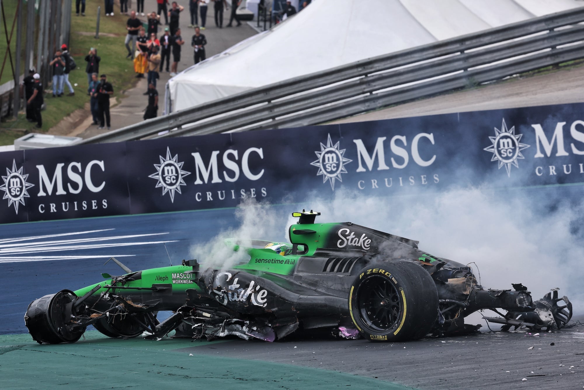 Gabriel Bortoleto (BRA) Sauber C45 crashed out of the race.