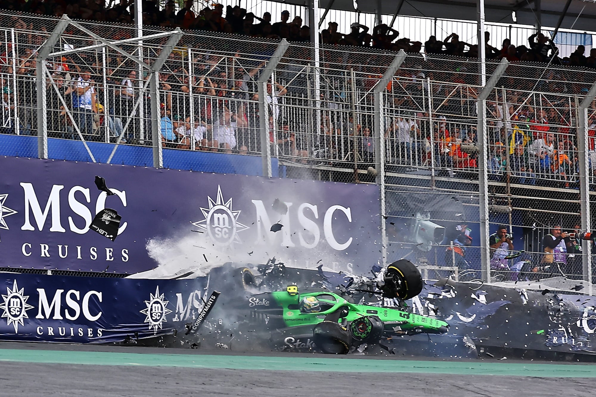 Gabriel Bortoleto (BRA) Sauber C45 crashed out of the race.