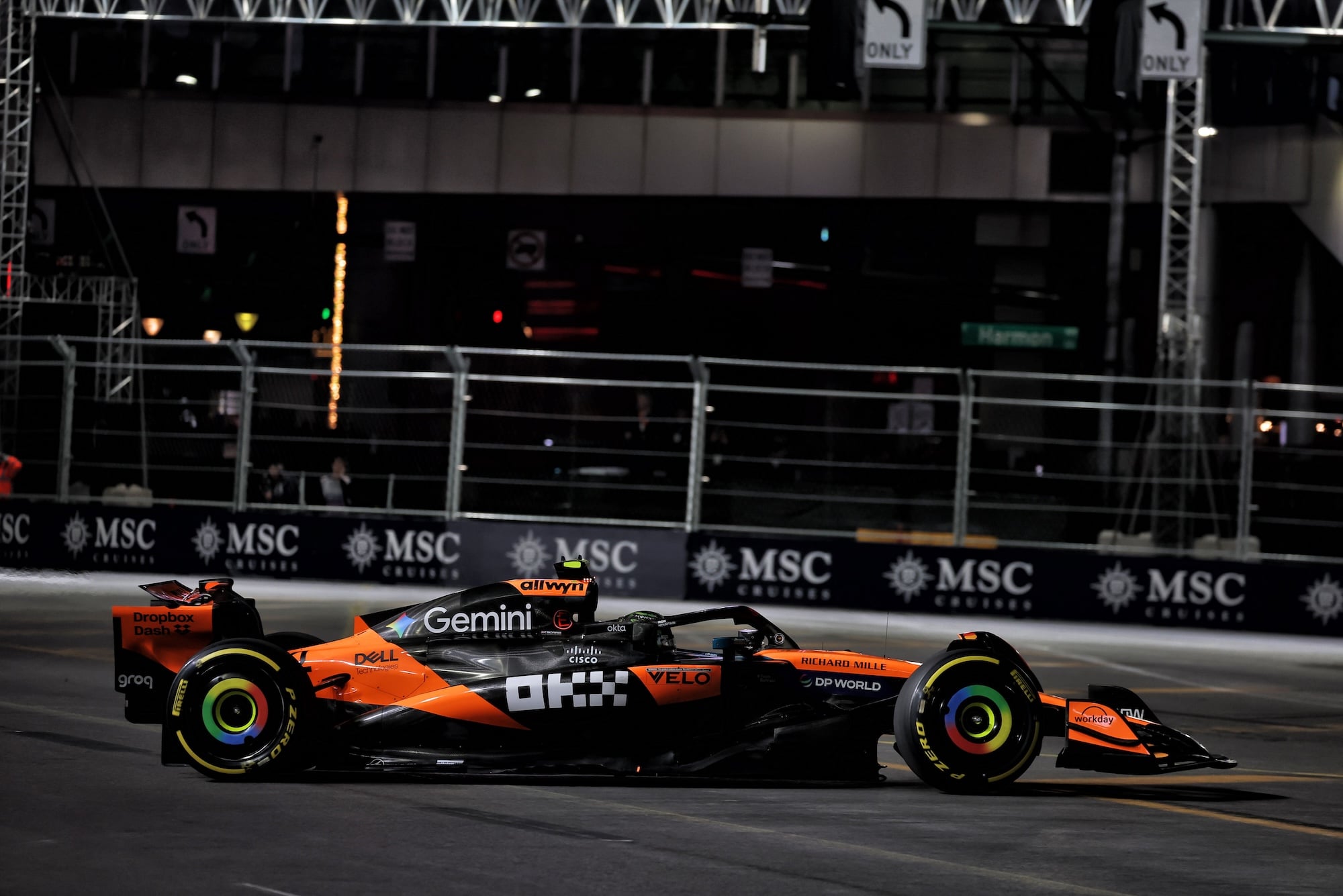 Lando Norris (GBR) McLaren MCL39 runs off the circuit.